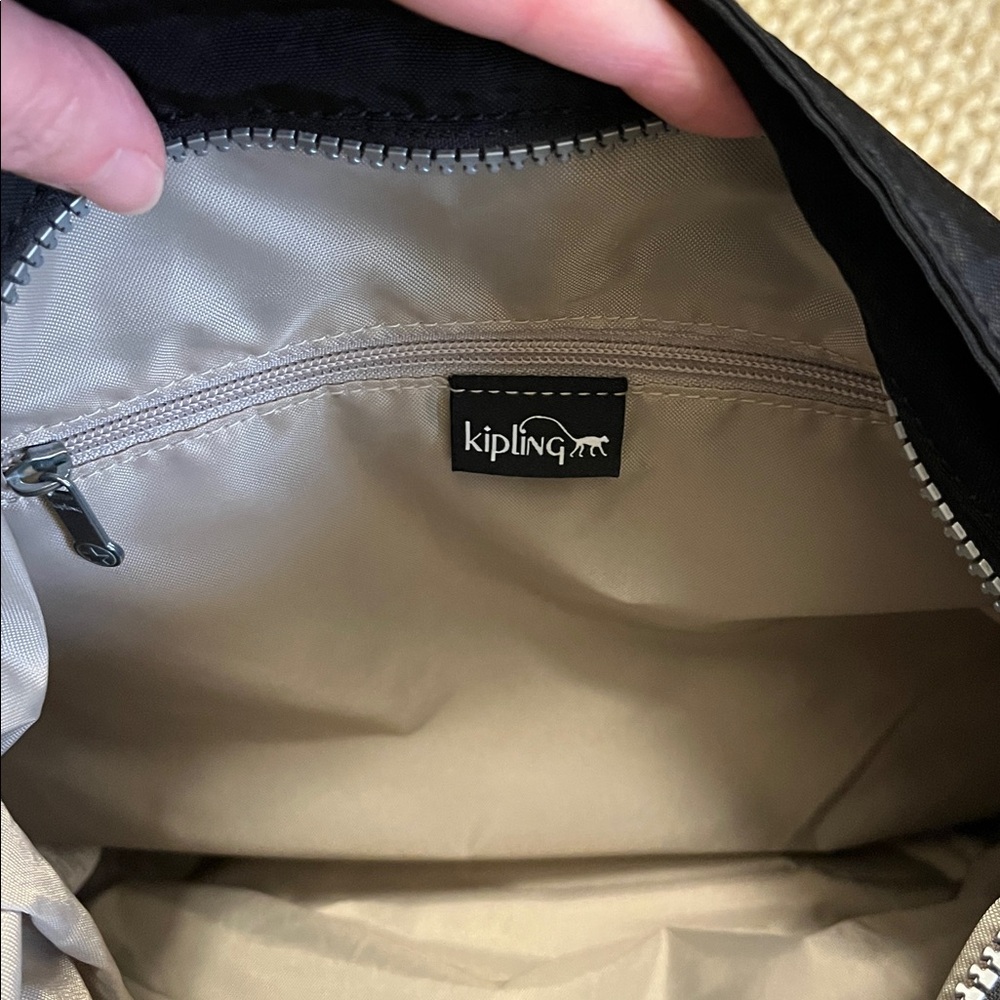 Kipling Black Bag with Patterned Strap - Picture 9 of 12